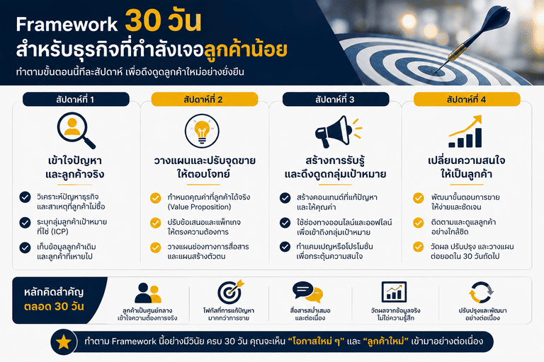 Framework 30 วัน สำหรับธุรกิจที่กำลังเจอลูกค้าน้อย