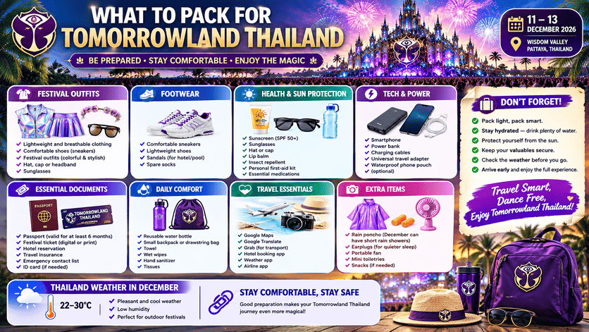 What to Pack for Tomorrowland Thailand